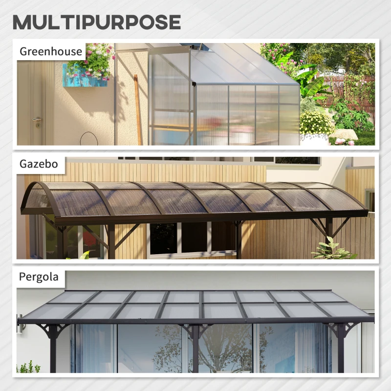 Outsunny 14 Pieces Twin-Wall Polycarbonate Panels Waterproof UV Protected Polycarbonate Greenhouse Panels, 4' x 2' x 0.16", Clear(m-6)