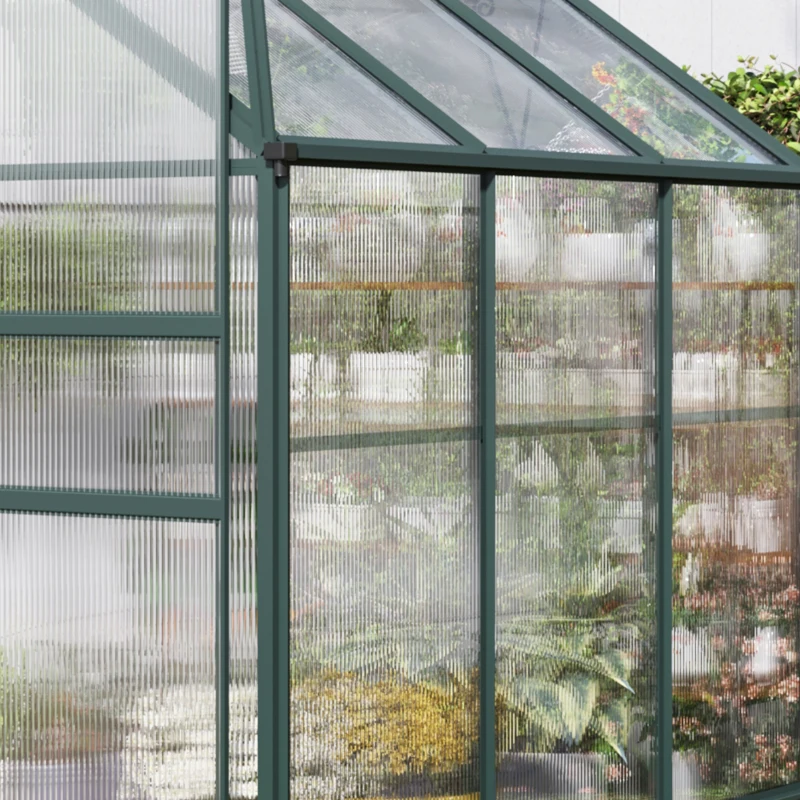 Outsunny 14 Pieces Twin-Wall Polycarbonate Panels Waterproof UV Protected Polycarbonate Greenhouse Panels, 4' x 2' x 0.16", Clear(m-9)