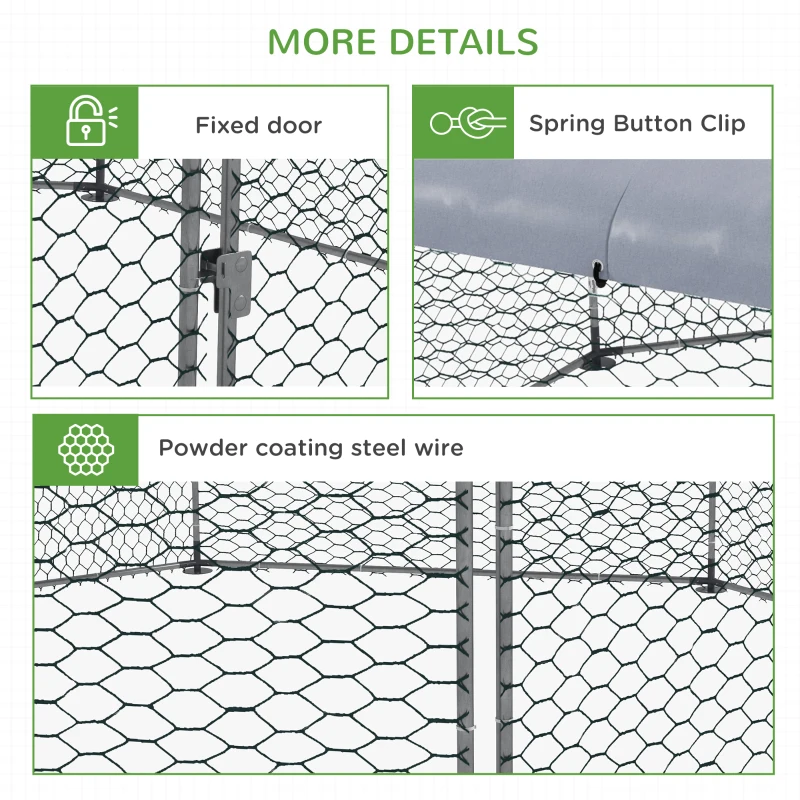 PawHut 17.1 ft x 15.7 ft Chicken Run for 19-25 Chickens with Cover