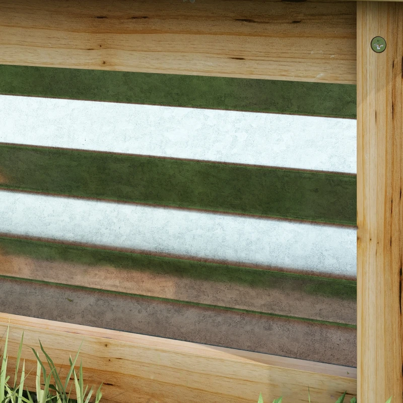 Outsunny Raised Garden Bed, Planter Box, Metal and Wood Combined, for Growing Flowers, Herbs and Vegetables
