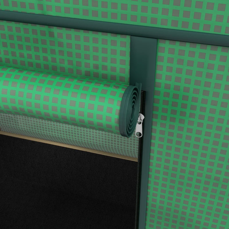 Outsunny Raised Planter Box with PE Greenhouse Cover and Bed Liner, Wooden Garden Bed for Vegetables, Flowers, Herbs