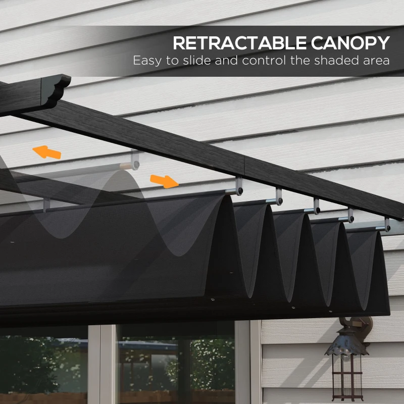 Outsunny 10' x 13' Retractable Pergola Canopy, Aluminum Pergola Sun Shade Shelter for Garden, Patio, Backyard, Deck, Gray