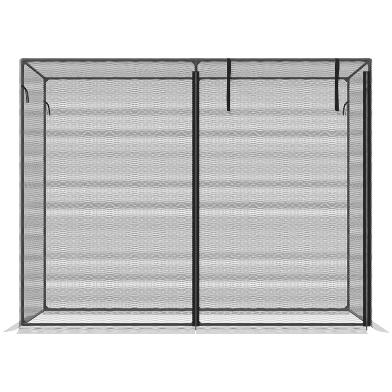 Outsunny 6.5 x 3.3ft Crop Cage, Garden Plant Protector with Single Zippered Door, Storage Bag and Ground Stakes, Black