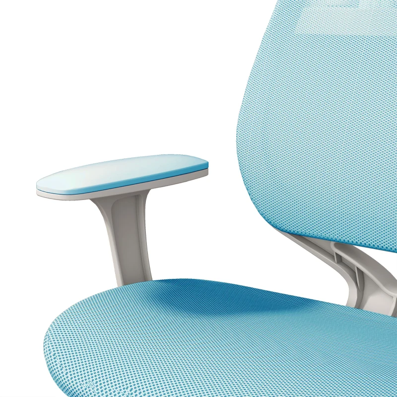 Vinsetto Office Chair, Small Computer Desk Chair with Mesh Back, Swivel Castors, Arm, Light Blue