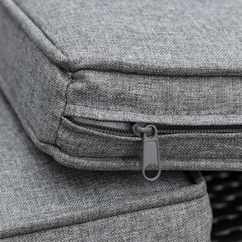 Outsunny 3-Seater Wicker Sofa, PE Rattan Outdoor Couch Conversation Furniture with Removable Cushions for Patio, Garden, Grey