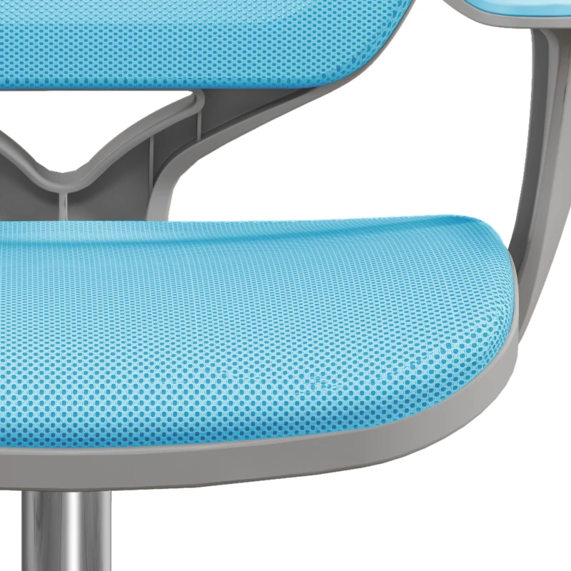Vinsetto Office Chair, Small Computer Desk Chair with Mesh Back, Swivel Castors, Arm, Light Blue
