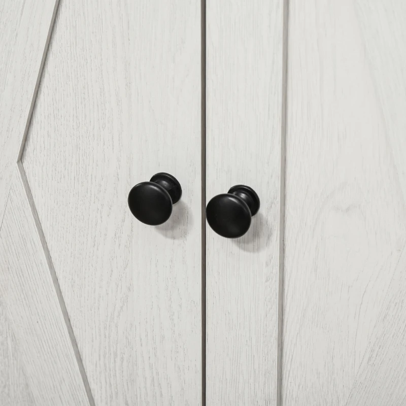 HOMCOM Farmhouse Sideboard Storage Cabinet with Doors and Drawer for Kitchen, Living room, 23.6" x 11.8" x 34.4", White