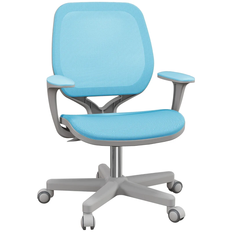 Vinsetto Office Chair, Small Computer Desk Chair with Mesh Back, Swivel Castors, Arm, Light Blue