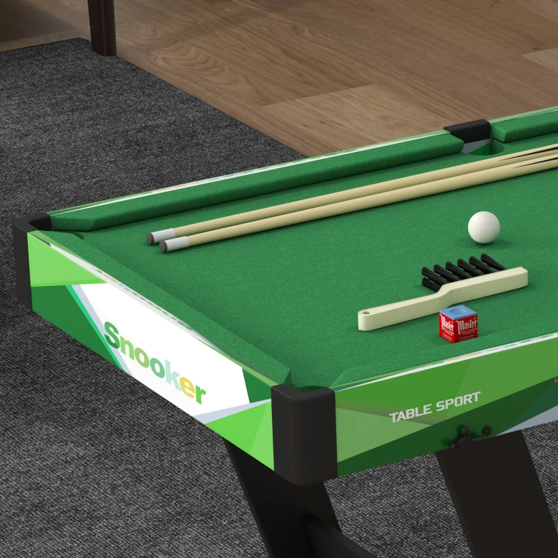 Soozier 41" Mini Pool Table Set Folding Billiard Table with 2 Cues, 16 Balls, Chalk, Triangle, Brush, Green