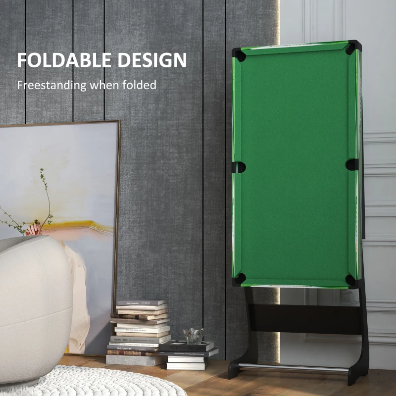 Soozier 41" Mini Pool Table Set Folding Billiard Table with 2 Cues, 16 Balls, Chalk, Triangle, Brush, Green