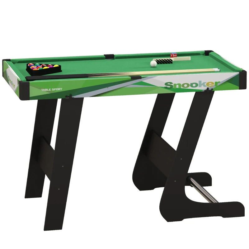 Soozier 41" Mini Pool Table Set Folding Billiard Table with 2 Cues, 16 Balls, Chalk, Triangle, Brush, Green