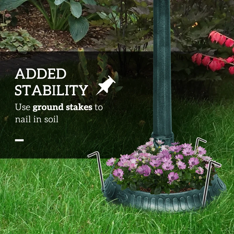 Outsunny 32" Antique Bird Bath Decorative Birdbath Bird Feeder Bowl with Planter Pedestal and Bird Statues, Verdigris