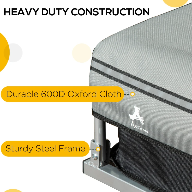 Aosom Outdoor Bike Cargo Trailer, Foldable Bicycle Luggage Wagon, Triple Safety, 16" Wheels, Removable Cover, Black and Grey