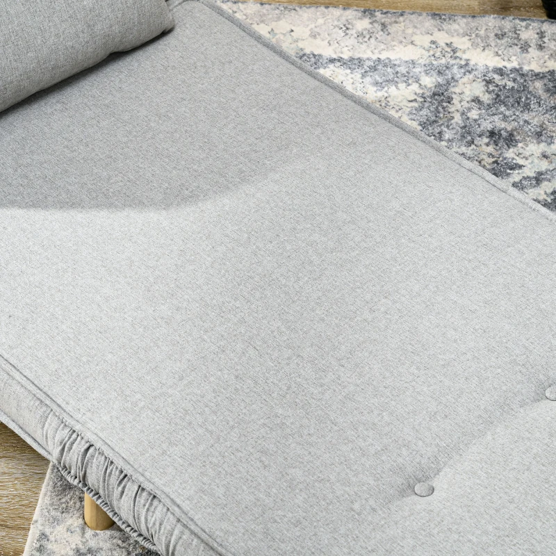 HOMCOM 2-in-1 Convertible Chair Bed, Multi-Functional Sleeper Sofa with Adjustable Backrest, Perfect for Living Room, Bedroom, Home Office, Light Gray