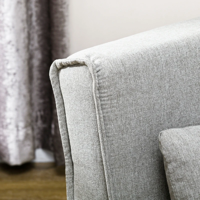 HOMCOM 2-in-1 Convertible Chair Bed, Multi-Functional Sleeper Sofa with Adjustable Backrest, Perfect for Living Room, Bedroom, Home Office, Light Gray