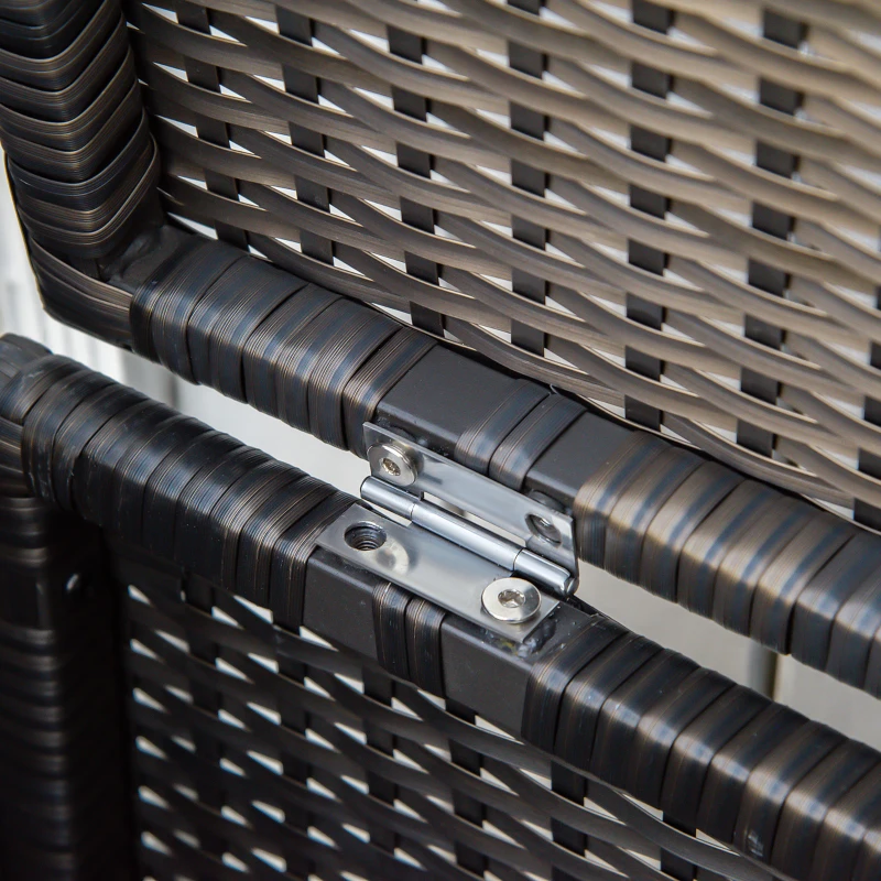 Outsunny 2-In-1 Outdoor PE Rattan Storage Bench, 29 Gallon Patio Wicker Furniture, Basket Box with Handles and Cushion Cream