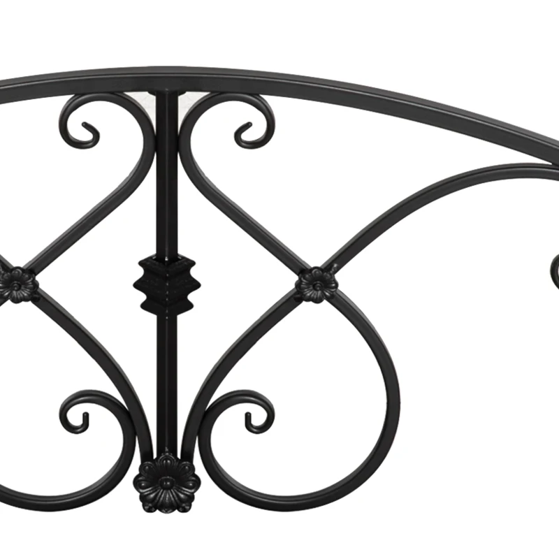 Outsunny Garden Bridge 3.3FT, Decorative Classic Backyard Pond Bridge with Safety Railings Black