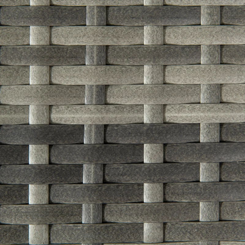 Outsunny Patio Rattan End Table, Outdoor Side Table with Full Woven Table Top for Garden, Balcony, Mixed Grey