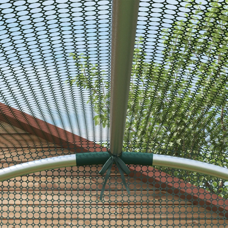 Outsunny Galvanized Steel Crop Cage, Plant Protection Tent with Zippered Door, 4' x 4', Green