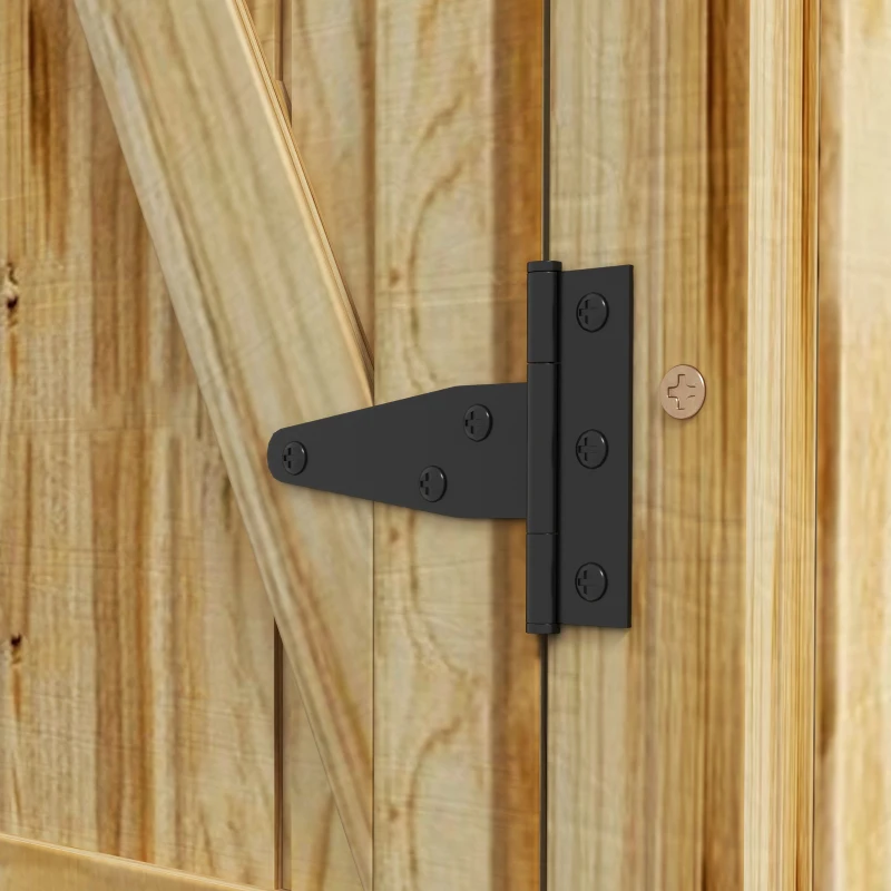 Outsunny Outdoor Storage Cabinet Garden Shed with Waterproof Galvanized Metal Roof and Lockable Door, Natural