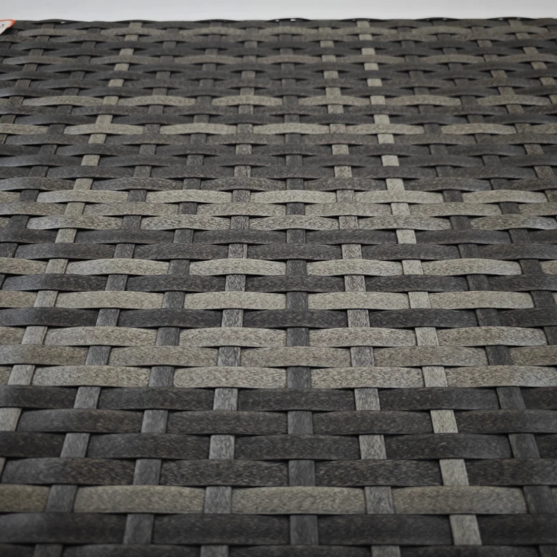 Outsunny Outdoor Rattan Foldable End Table, Metal Frame Patio Wicker Table, Coffee Table Side Table for Poolside, Lawn, Garden, Mixed Grey