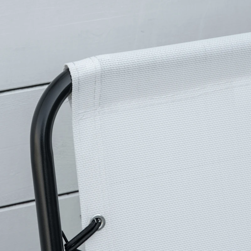 Outsunny 2 Pieces Outdoor Folding Patio Chair Set, Portable Camping Chairs with Armrests for Garden, Patio, Pool, Beach, White