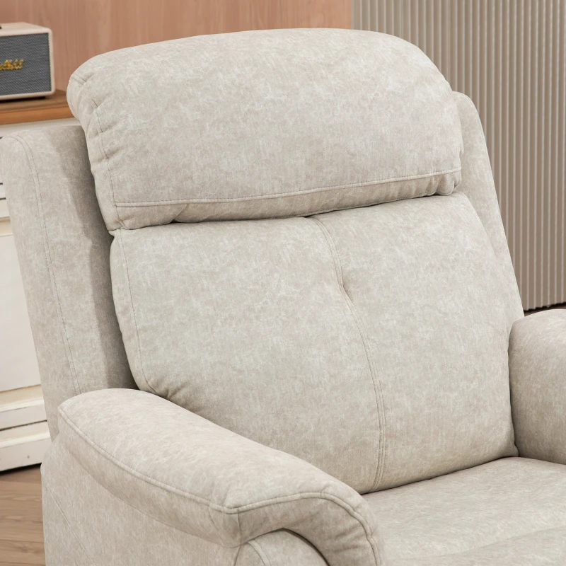 HOMCOM Manual Recliner Chair with Vibration Massage, Reclining Chair for Living Room with Side Pockets, Beige