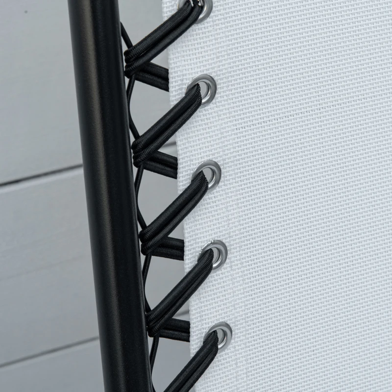 Outsunny 2 Pieces Outdoor Folding Patio Chair Set, Portable Camping Chairs with Armrests for Garden, Patio, Pool, Beach, White