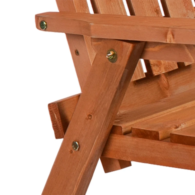 Outsunny Garden Bench for 2 Persons with Middle Table and Umbrella Hole, 2-Seater Outdoor Wooden Bench with Slat Design, Orange