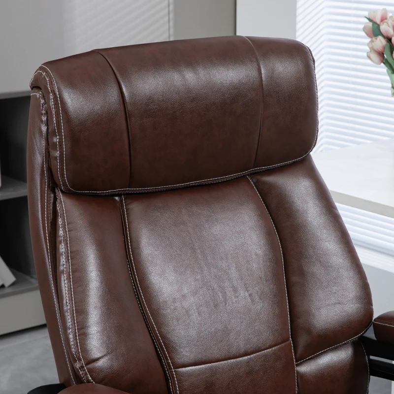 Vinsetto Big and Tall Office Chair, 400 lbs, Executive Comfy Computer Chair with PU Leather, Swivel Wheels, Brown