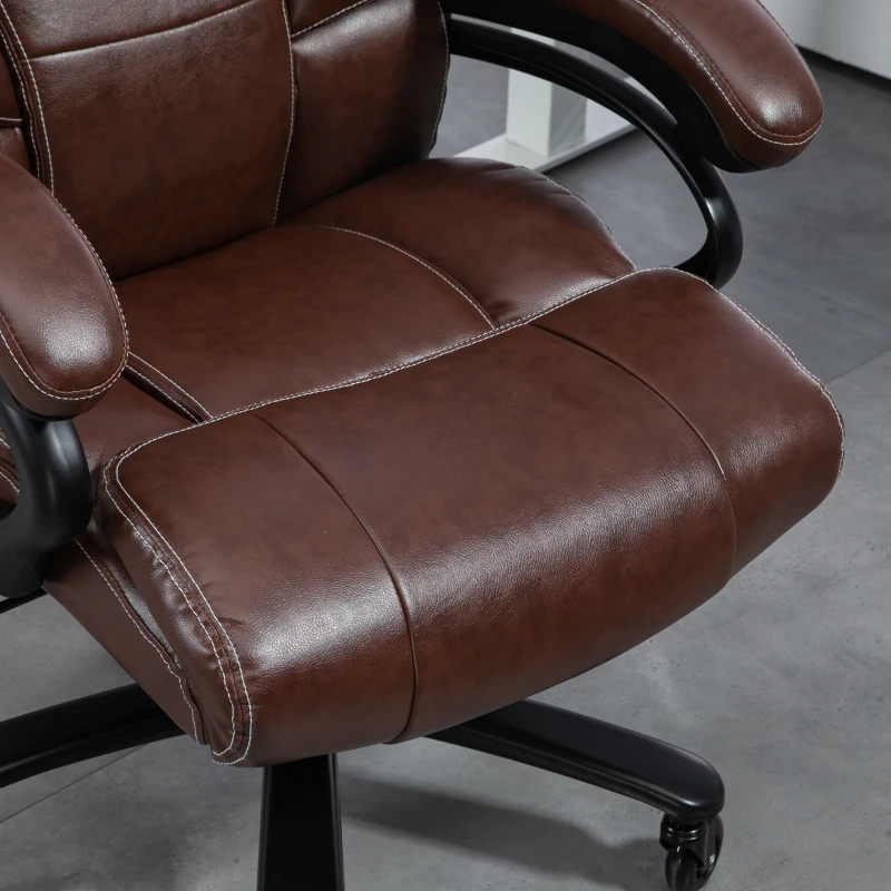 Vinsetto Big and Tall Office Chair, 400 lbs, Executive Comfy Computer Chair with PU Leather, Swivel Wheels, Brown