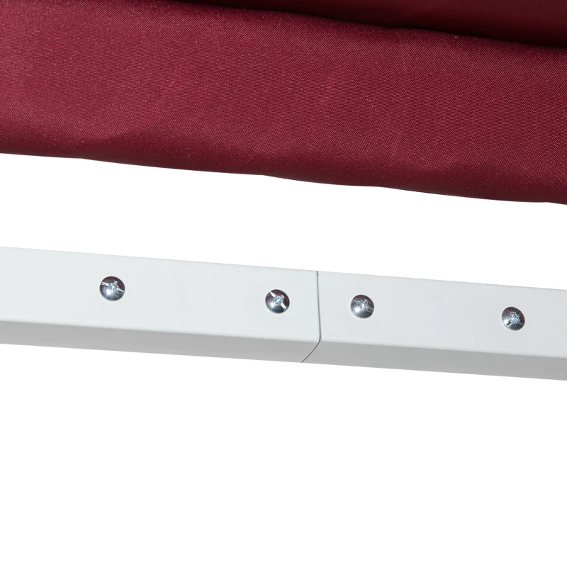 Outsunny 12' x 8' Patio Awning, Canopy Retractable Sun Shade Shelter w/ Manual Crank Handle for Deck, Yard, Red