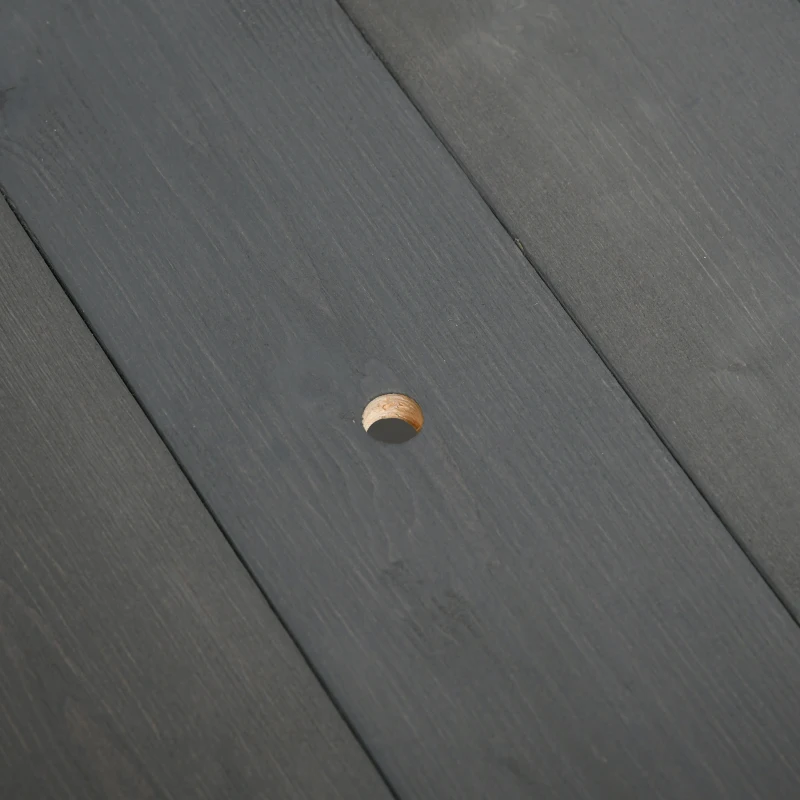 Outsunny 34"x18"x30" Wooden Raised Garden Bed, Elevated Planter Box with Legs, Drainage Holes, Inner Bag for Garden, Dark Grey