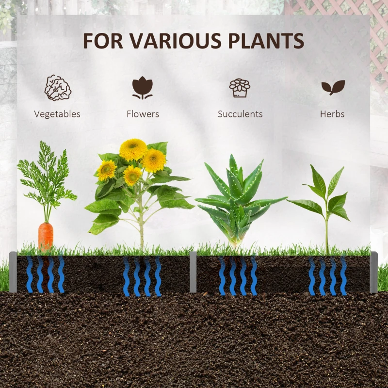 Outsunny Easy DIY Hexagon Raised Garden Bed, Screwless Planter Box for Herb, Flower, and Vegetable Gardening