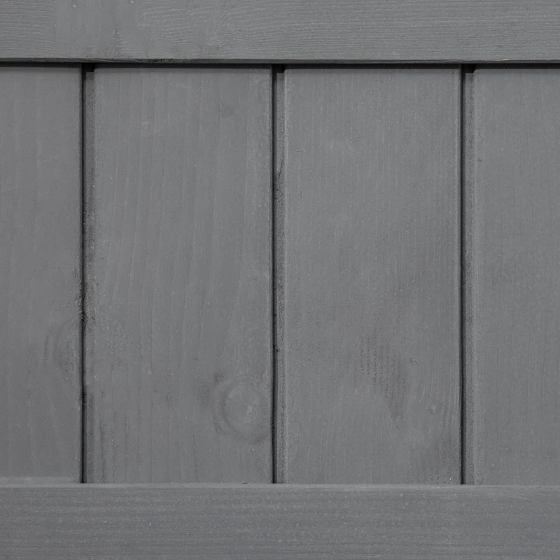 Outsunny 43.25" x 18" x 30" Raised Garden Bed, Wooden Plant Stand with 8 Grid Box, Storage Shelf for Outdoor, Dark Grey