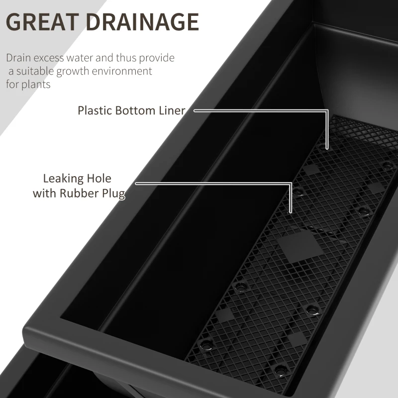 Outsunny 5-Tier Raised Garden Bed with 5 Planter Box, Outdoor Plant Stand Grow Containers with Leaking Holes, Black