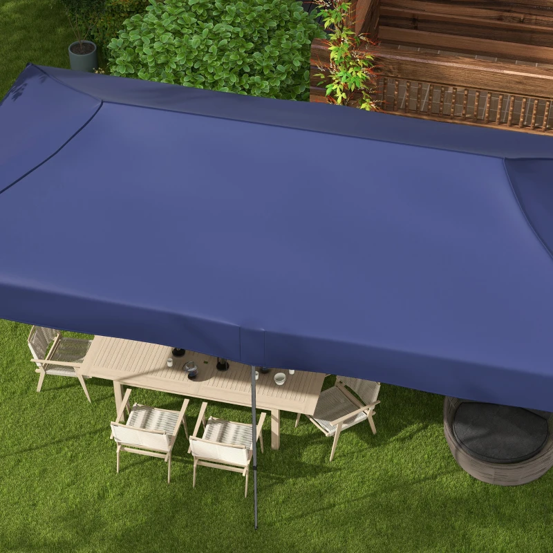 Outsunny 10' x 20' Pop Up Canopy Tent, Outdoor Easy up Tent with 3-Level Adjustable Height, Wheeled Carry Bag, Dark Blue