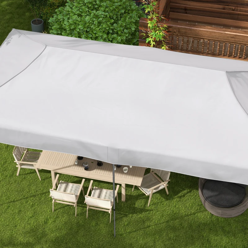 Outsunny 10' x 20' Pop Up Canopy Tent, Outdoor Easy up Tent with 3-Level Adjustable Height, Wheeled Carry Bag, White