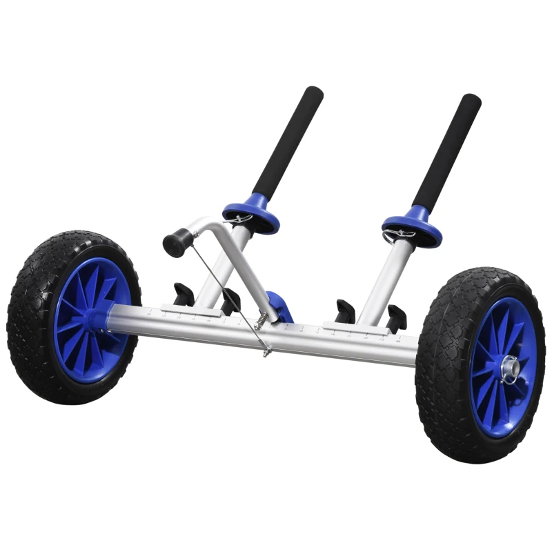 Soozier Aluminum Kayak Cart Adjustable Kayak Dolly with Wheels and Foldable Kickstand for Kayaks, Canoes, Paddleboards