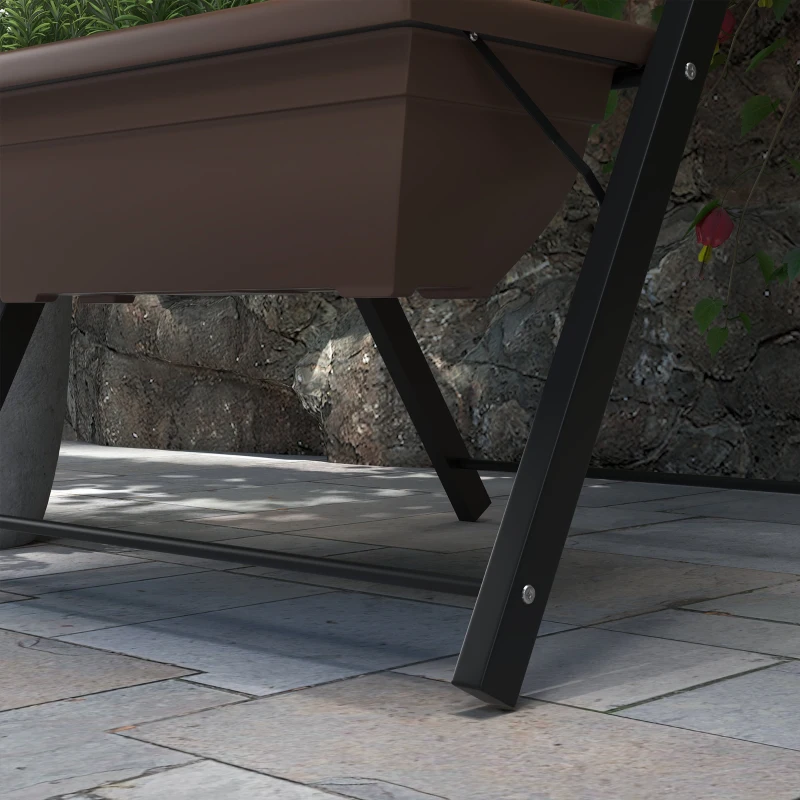 Outsunny 5-Tier Raised Garden Bed with 5 Planter Box, Outdoor Plant Stand Grow Containers with Leaking Holes, Brown