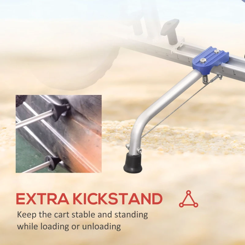 Soozier Aluminum Kayak Cart Adjustable Kayak Dolly with Wheels and Foldable Kickstand for Kayaks, Canoes, Paddleboards