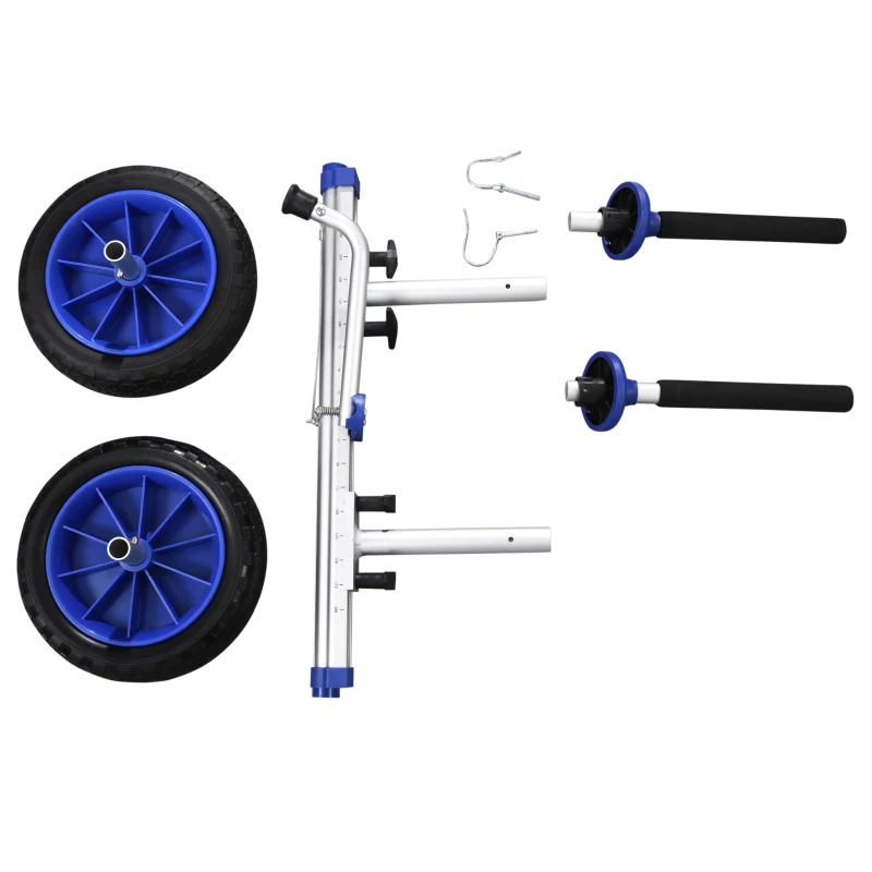 Soozier Aluminum Kayak Cart Adjustable Kayak Dolly with Wheels and Foldable Kickstand for Kayaks, Canoes, Paddleboards