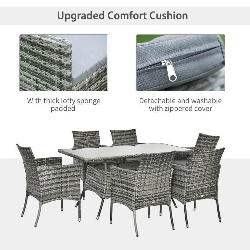 Outsunny Garden Dining Set with Cushions