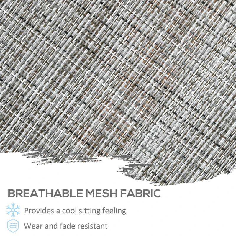 Outsunny 2-Piece Swivel Patio Dining Chairs, 360° Swivel Rocking Outdoor Chairs with Curved Armrests, Breathable Mesh Seat & S Shape Backrest for Yard, Lawn, Porch, Dark Grey