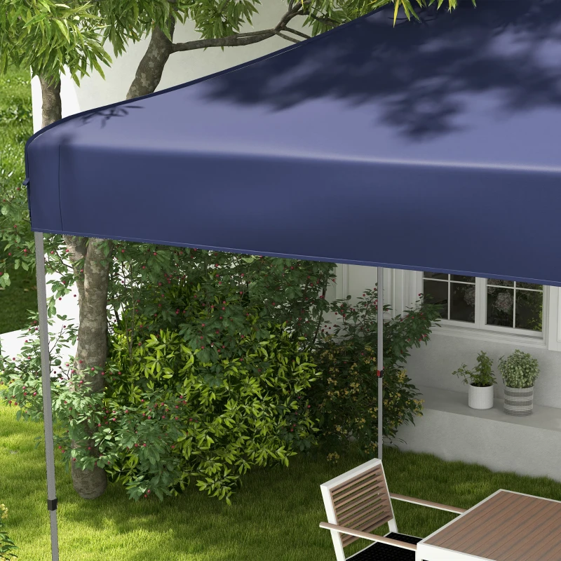 Outsunny 10' x 20' Pop Up Canopy Tent, Outdoor Easy up Tent with 3-Level Adjustable Height, Wheeled Carry Bag, Dark Blue