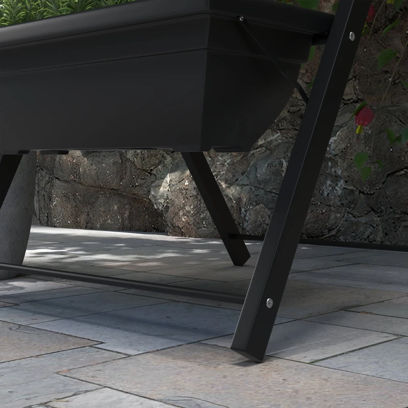 Outsunny 5-Tier Raised Garden Bed with 5 Planter Box, Outdoor Plant Stand Grow Containers with Leaking Holes, Black