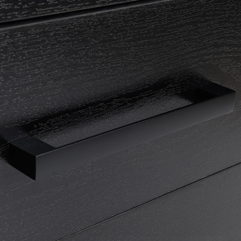 HOMCOM Lockable Vertical File Cabinet with Lock, 3 Drawer Filing Cabinet with Hanging Bars for Letter and A4 Size, Black