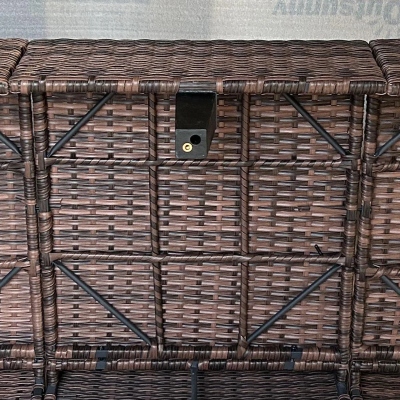 Outsunny 5-Piece Patio Furniture Set with PE Rattan Three-Seater Sofa, Armchairs, Footstools, Cushions, Mixed Brown