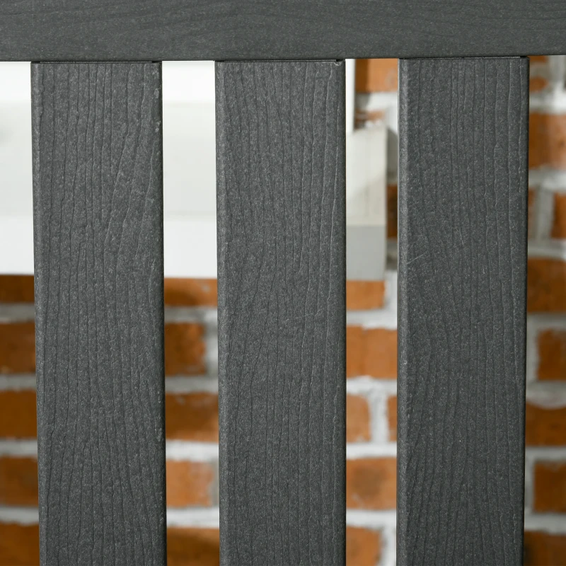 Outsunny HDPE Porch Rocker Chair, Outdoor Rocking Chair with High Back, Arms, Slatted Design, for Indoor and Outdoor, Dark Gray