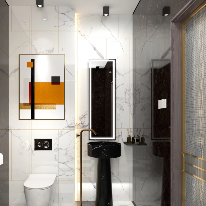 HOMCOM Dimming Full Length Mirror, 47" x 16" Long Wall Mirror with 3 Colour LED, Smart Touch, Memory Function